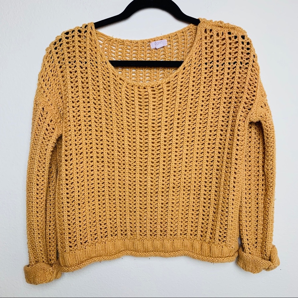 GANJI LA crocheted knit sweater